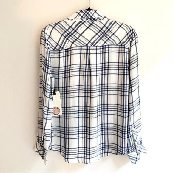 Anthropologie Ash and Ember Button Down Shirt Plaid Flannel Size XS - Picture 13 of 15